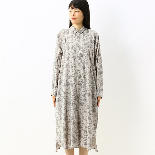 ウォールガーデンプリントシャツワンピース 前開き スーパーハッカ Hazelwoodconst Com