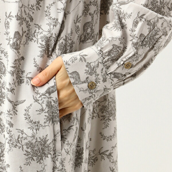 ウォールガーデンプリントシャツワンピース 前開き スーパーハッカ Hazelwoodconst Com