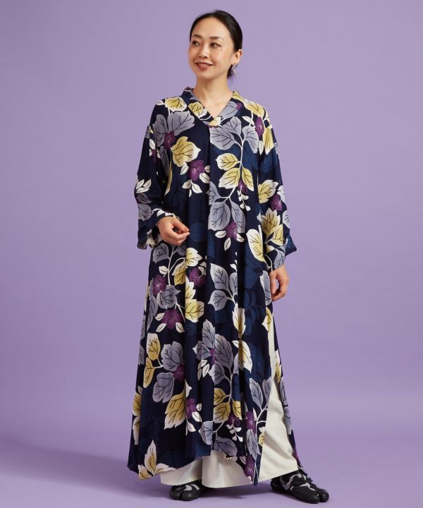 カヤ りんどう着物風ワンピース チャイハネ Deerfieldtwpportage Com