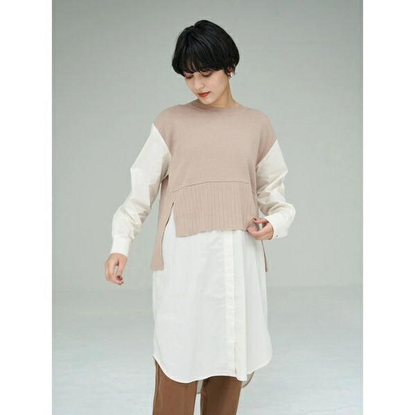 ロングシャツレイヤードニット イェッカ ヴェッカ Alittlepeaceofmind Co Uk
