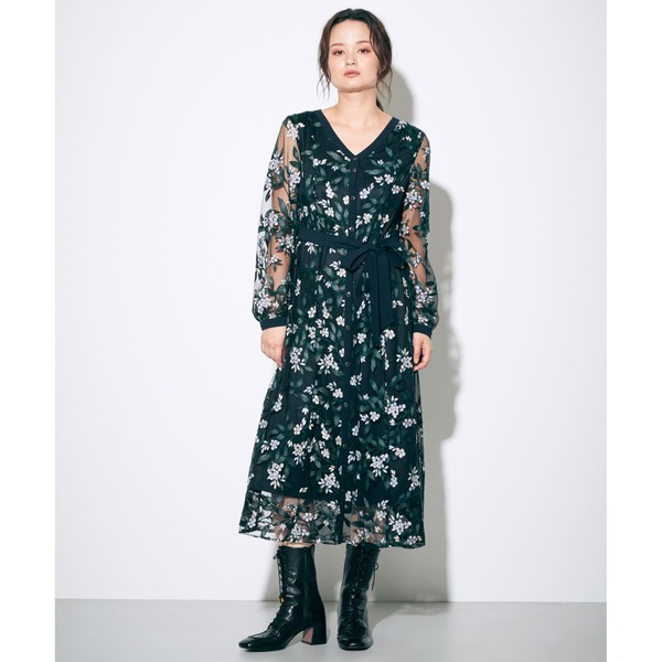 フラワー刺繍フレアワンピース グレースコンチネンタル Deerfieldtwpportage Com