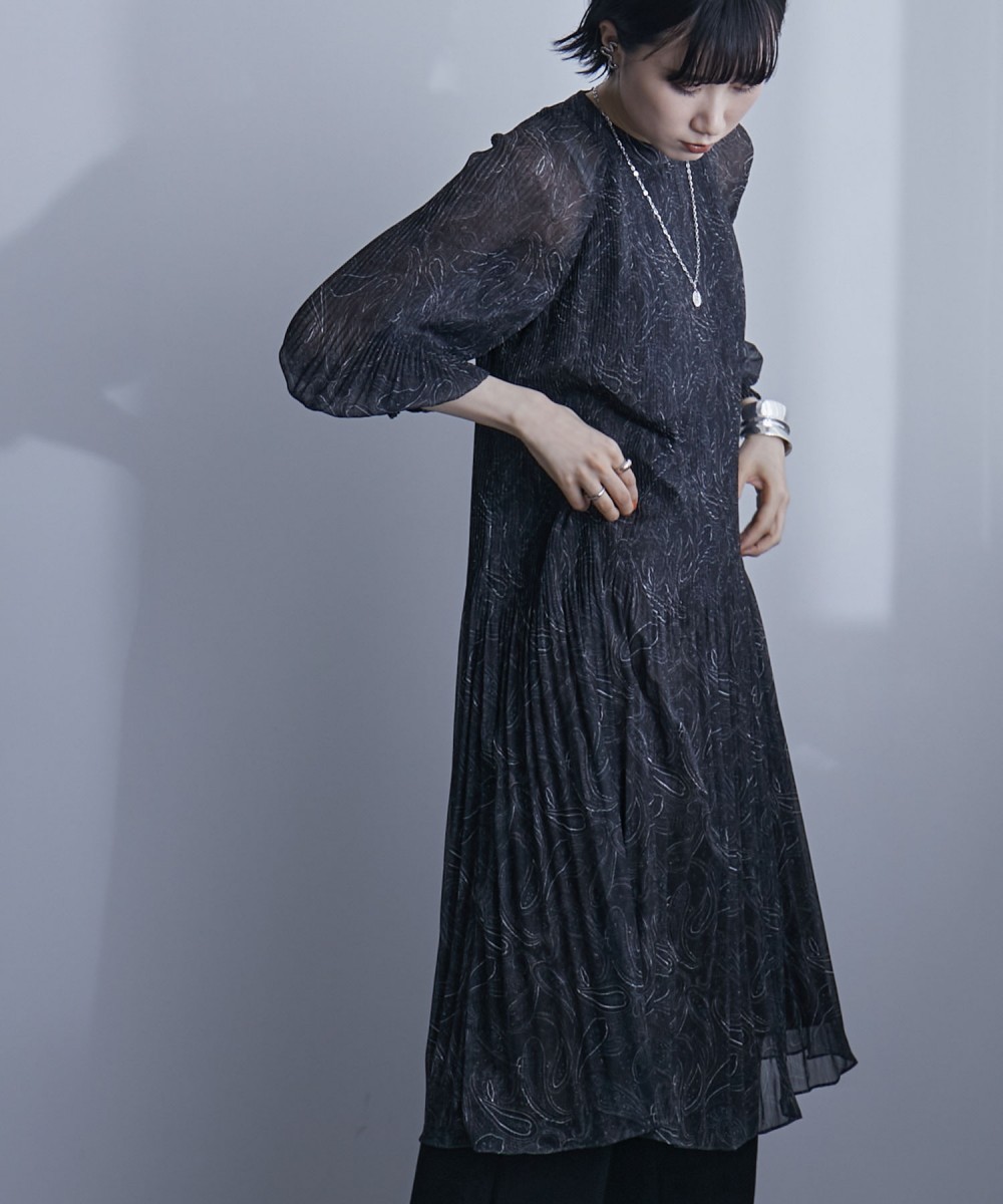 スタンドカラープリーツワンピース 装束 エトル M Haitiopen Com