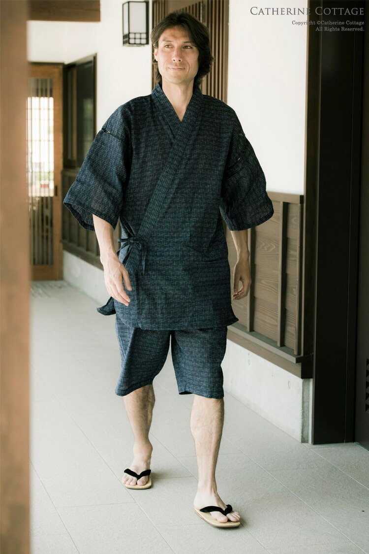市場 メンズしじら織甚平 キャサリンコテージ