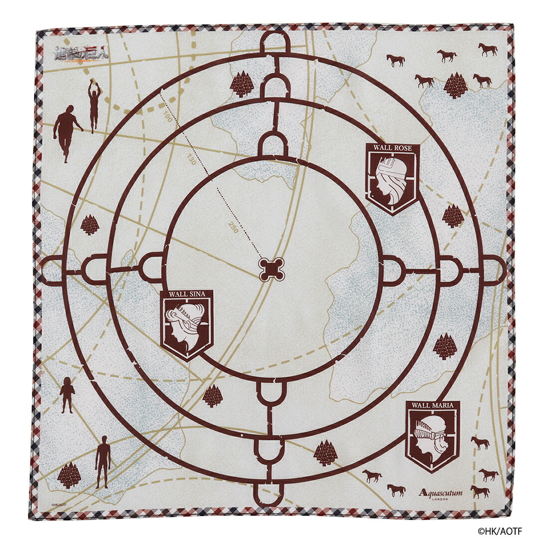 アクアスキュータム 進撃の巨人 プリントハンカチーフ 地図柄 Aquascutum 激安 超特価