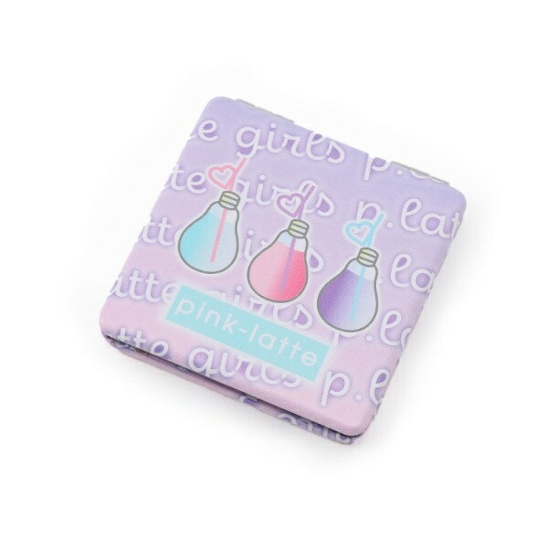 237円 【在庫処分】 拡大鏡付きオーロラコンパクトミラー ピンクラテ PINK-latte