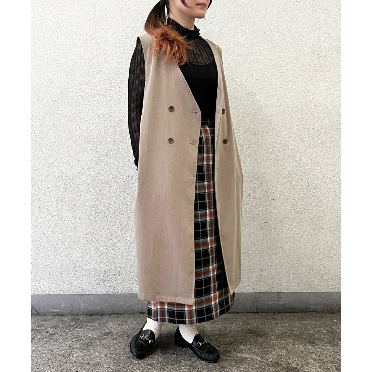 楽天市場】ウール混ロングジレ 【日本製】／アル・ディ・ラ（AL DI LA