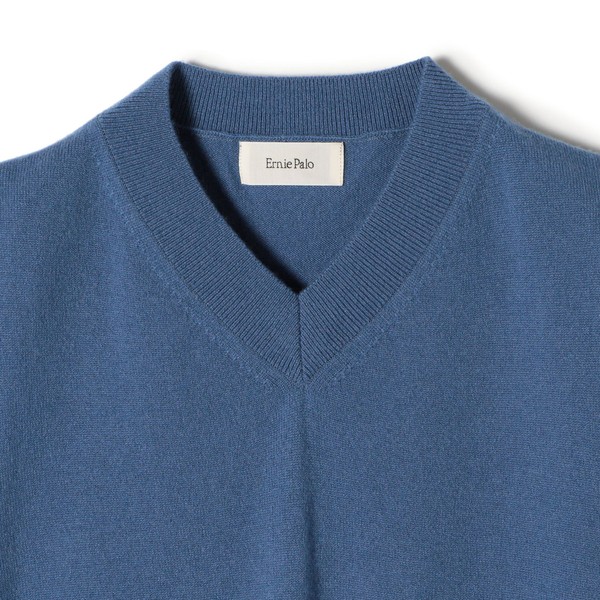 フラワーオブライフ ernie palo / V neck L/S knit(blue) - 通販 - www