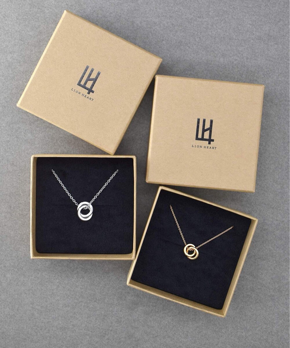 【限定展開】LH-1ブリリアントダブルリングペアネックレス/ダイヤ/ステンレス 金属アレルギー対応／ライオンハート（LION HEART）
