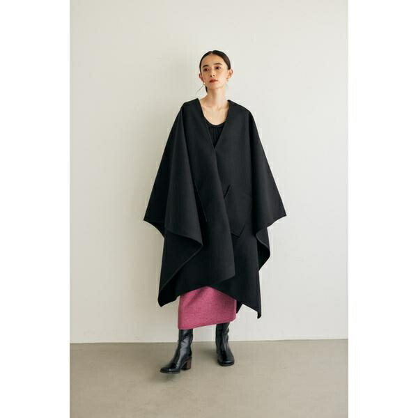 スイーツ柄 ブルー moussy M_ エムアンダーバー CAPE コート