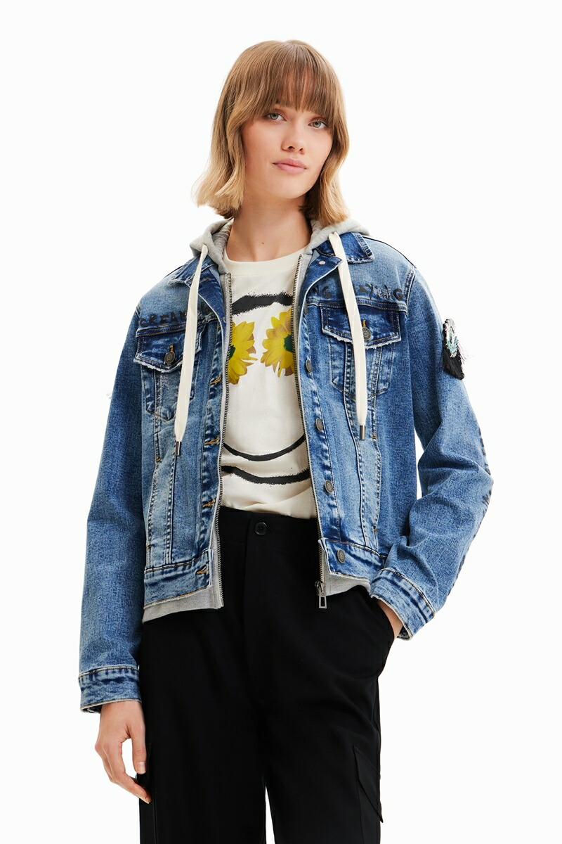 デシグアル（Desigual）/フラワー刺繍 グラデーションデニムジャケット 楽天市場】フラワー刺繍 グラデーションデニムジャケット／デシグアル