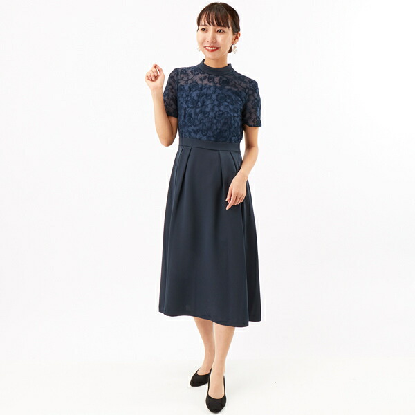 【未使用に近い美品2点】INFINE 結婚式・二次会・パーティー レース＋シフォンワンピース【結婚式・二次会・パーティ
