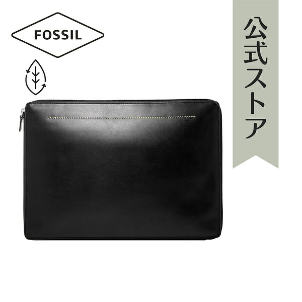 フォッシル ノートPCケース メンズ レザー ブラック A4収納可 MLG0778001／フォッシル（FOSSIL）