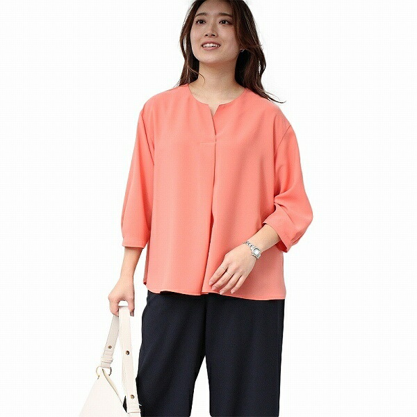 【fleur】【Ｌ〜５Ｌ】カットジャガード 切替え ブラウス fleur by mint breeze ブラウス シャツ 「L〜5L 大きいサイズ