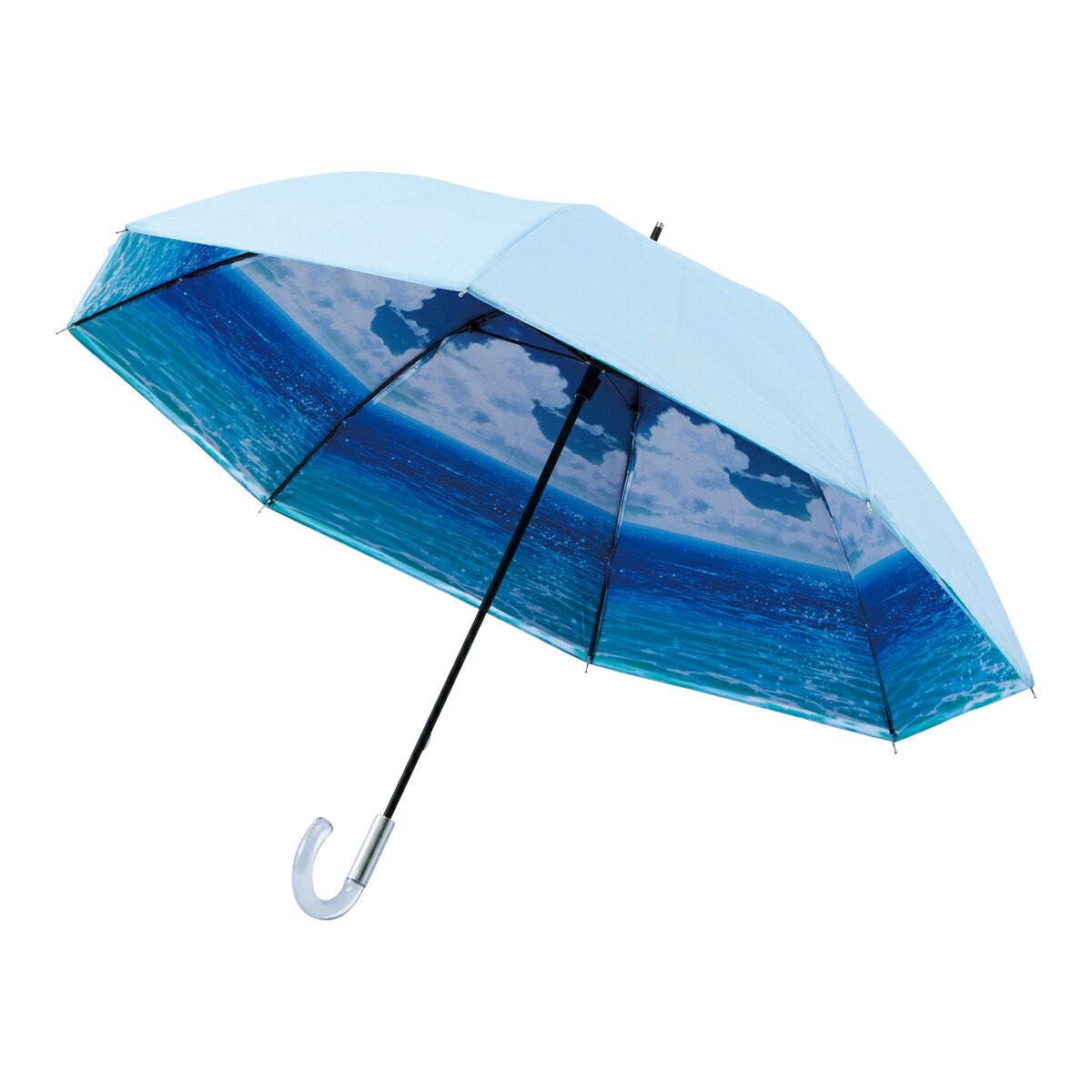 新品　エスタ　断熱パラソル 晴雨兼用日傘 長傘 オーシャンビュー/遮熱/UV 断熱パラソル】晴雨兼用日傘 長傘 ショート傘 NEW断熱