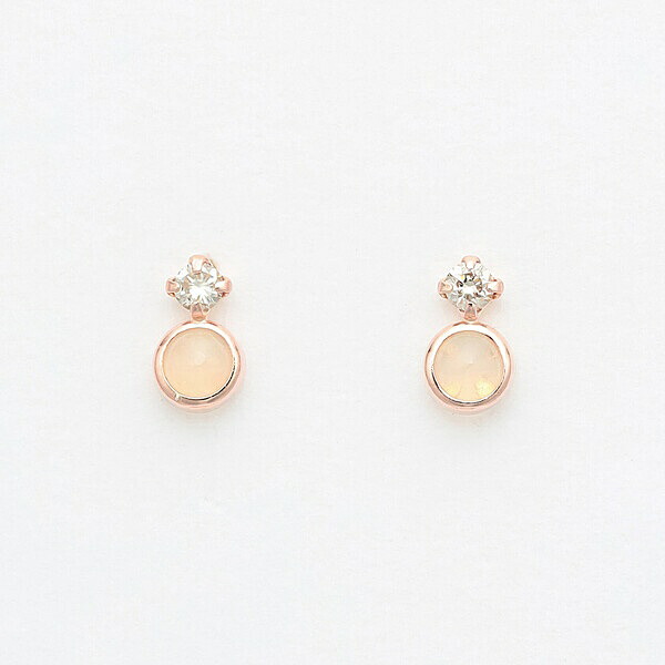 【WEB限定】10月誕生石 K10 ピンクゴールド オパール ピアス／エステール（ESTELLE）