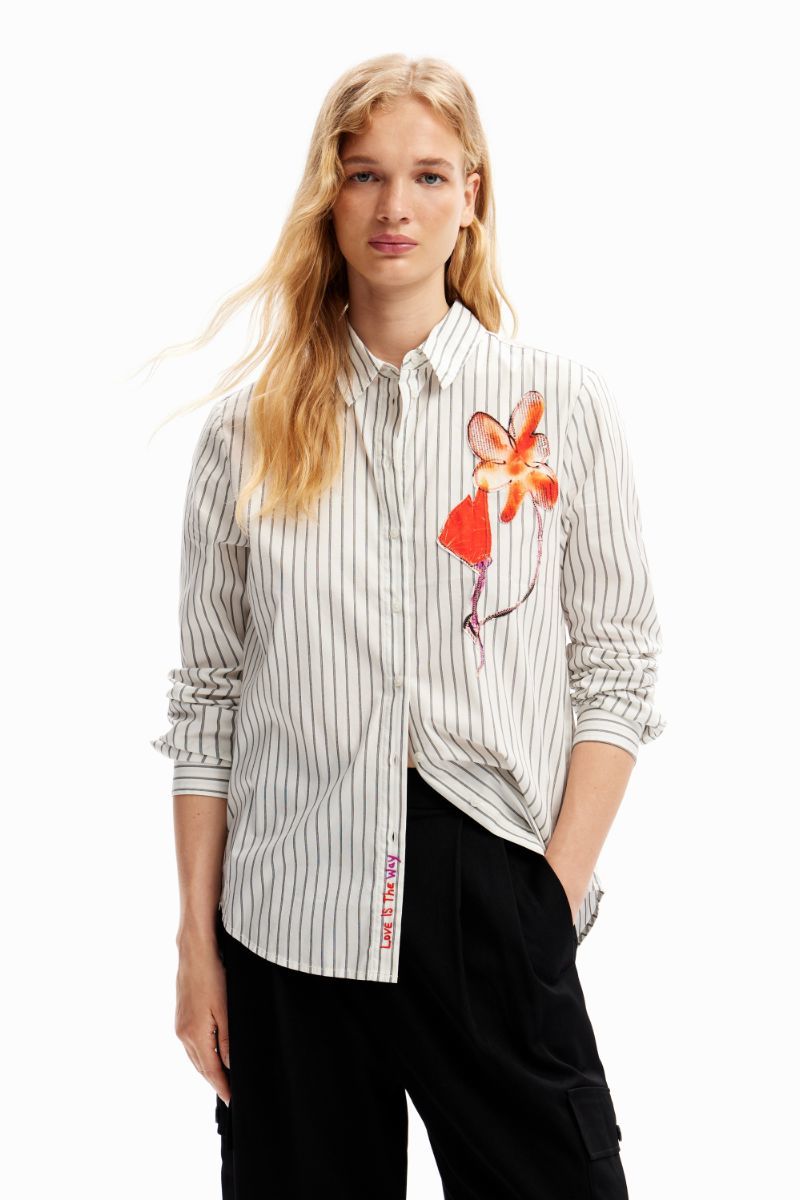 【希少極美品】デシグアル　 20SS LUCCA パッチワーク花柄刺繍シャツ オンライン ショップファッション - 【希少極美品】デシグアル