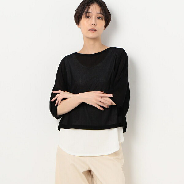 【レイヤード】ジョーゼットジャージーセットＴシャツ／コムサ（COMME CA）