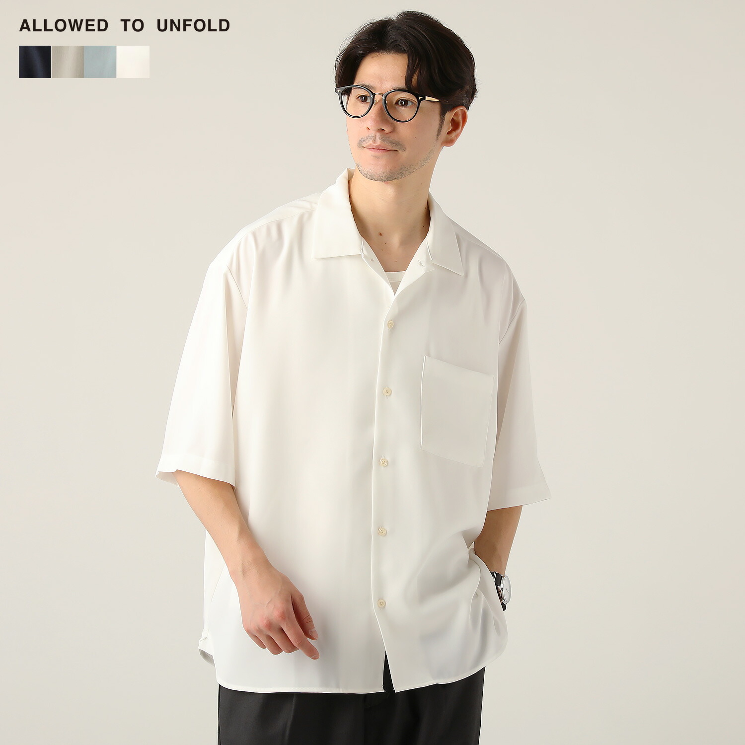 ＜ALLOWED TO UNFOLD＞テックワイドオックス半袖レギュラーシャツ／スプートニクス（SPUTNICKS）