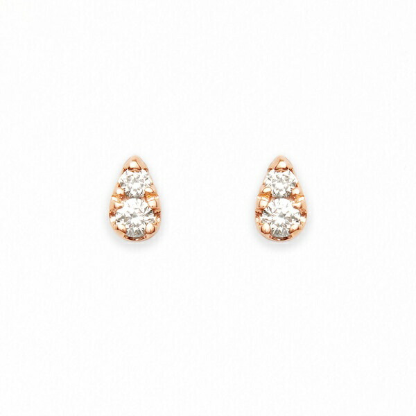 K10 ピンクゴールド ダイヤモンド しずく ピアス／エステール（ESTELLE）