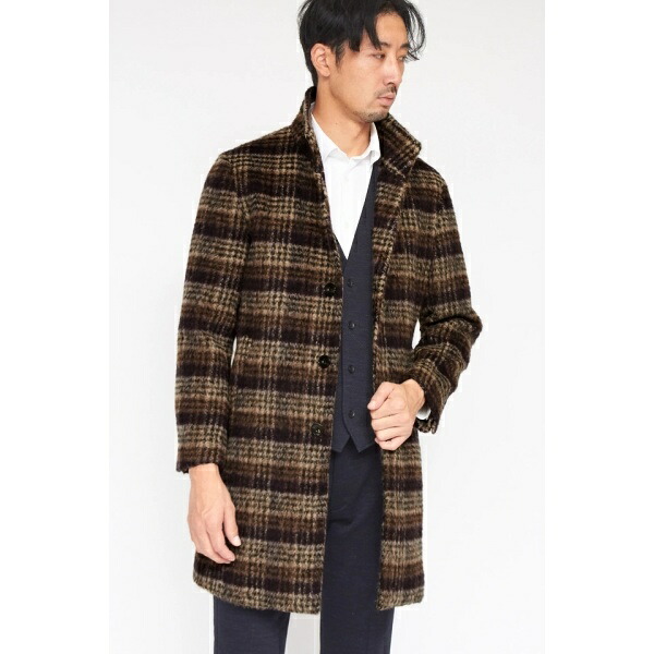 HIGH STREET∴BALLIシャギーチェックスタンドコート／ハイストリート（HIGH STREET）