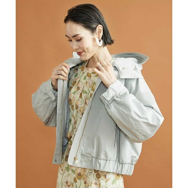 [小さいサイズ]ストレッチツイル中綿ショートブルゾン(撥水/2WAY)／ミッシェルクラン（MICHEL KLEIN）
