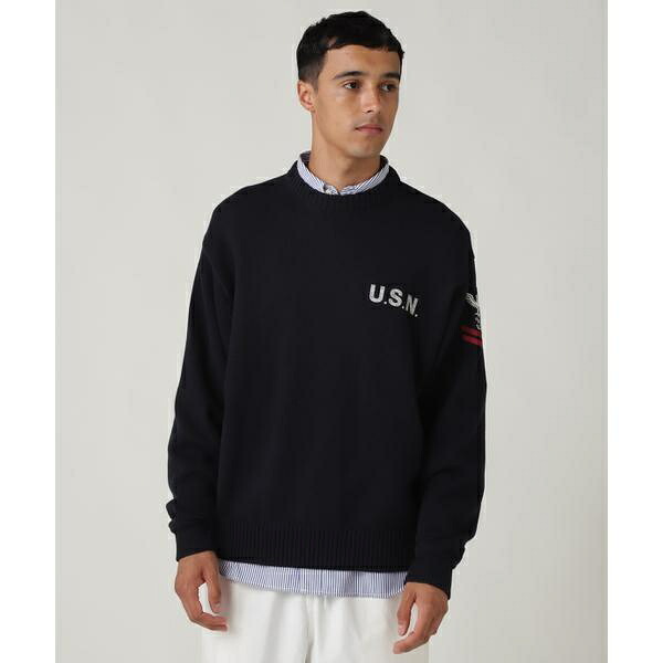 NAVAL CREWNECK KNIT ／ ネイバル クルーネック ニット ／ AVIREX ／ ア／アヴィレックス（AVIREX）