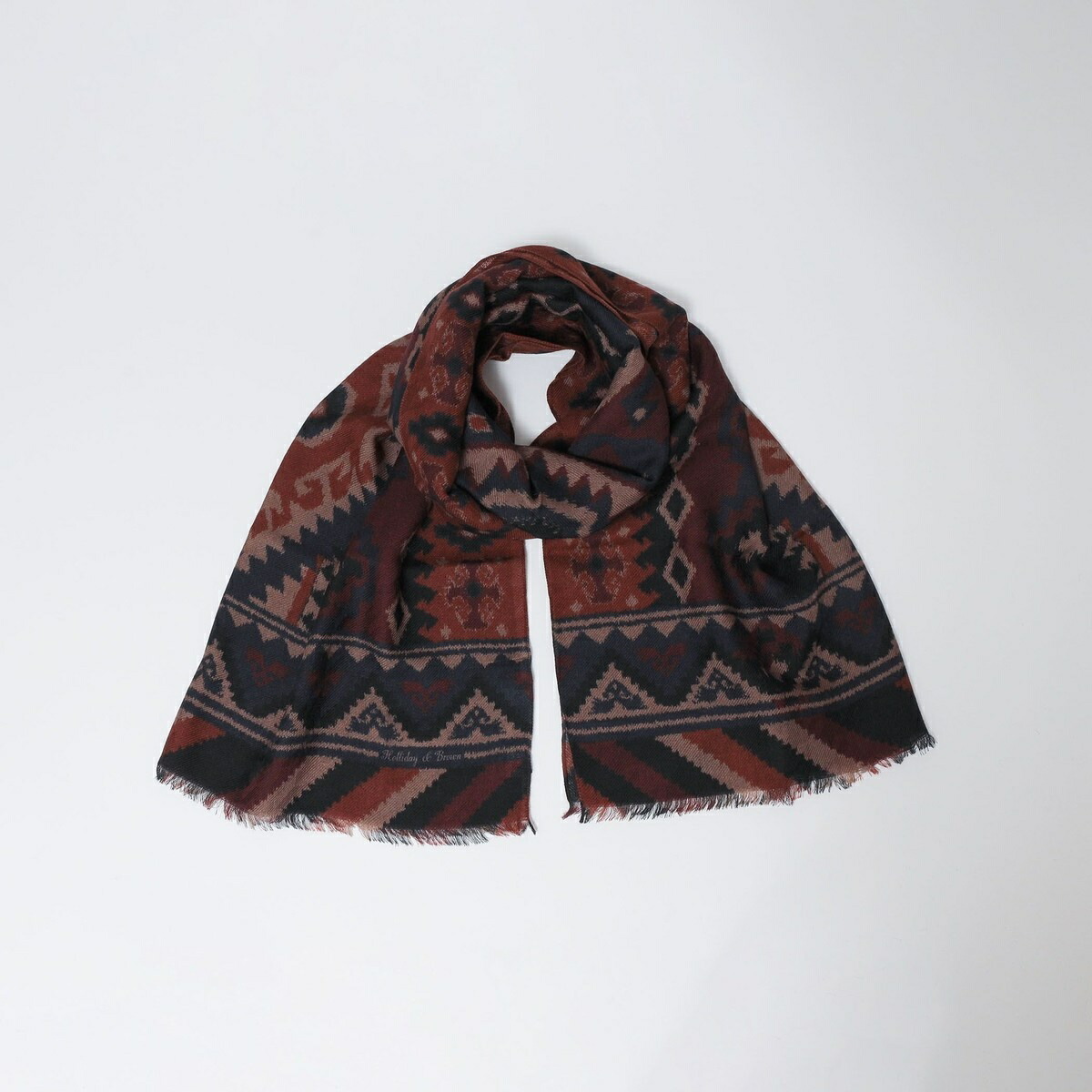 【新品】holiday&brown ウールシルクドットストール ビームスf BEAMS F（ビームスF）Holliday & Brown / ウールシルク ドット