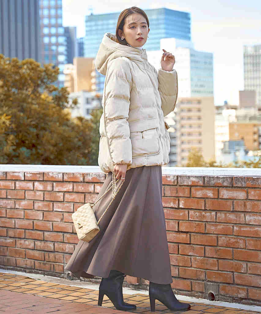 【S～3L】ともし火サーモ プレシャスカラー フーディーパデッドコート／ルイルエブティック（RUIRUE BOUTIQUE） レディースファッション-コート・ジャケット