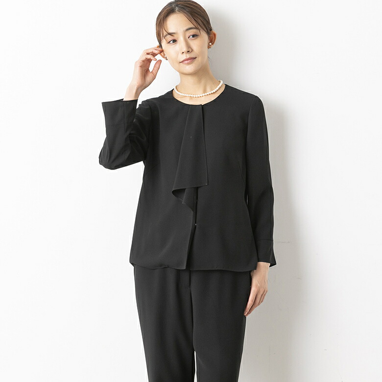 楽天市場】【chaco】喪服・慶弔両用/ブラウス+パンツ ブラック