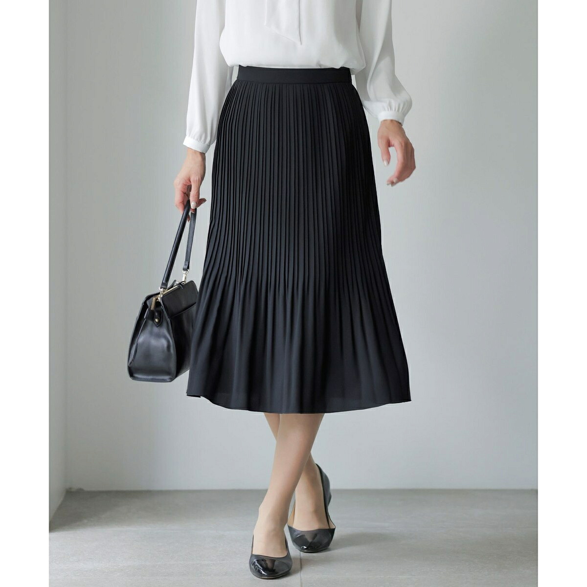 【洗える】ノルディス2wayジョーゼット プリーツ スカート／Ｊプレス（J.PRESS）