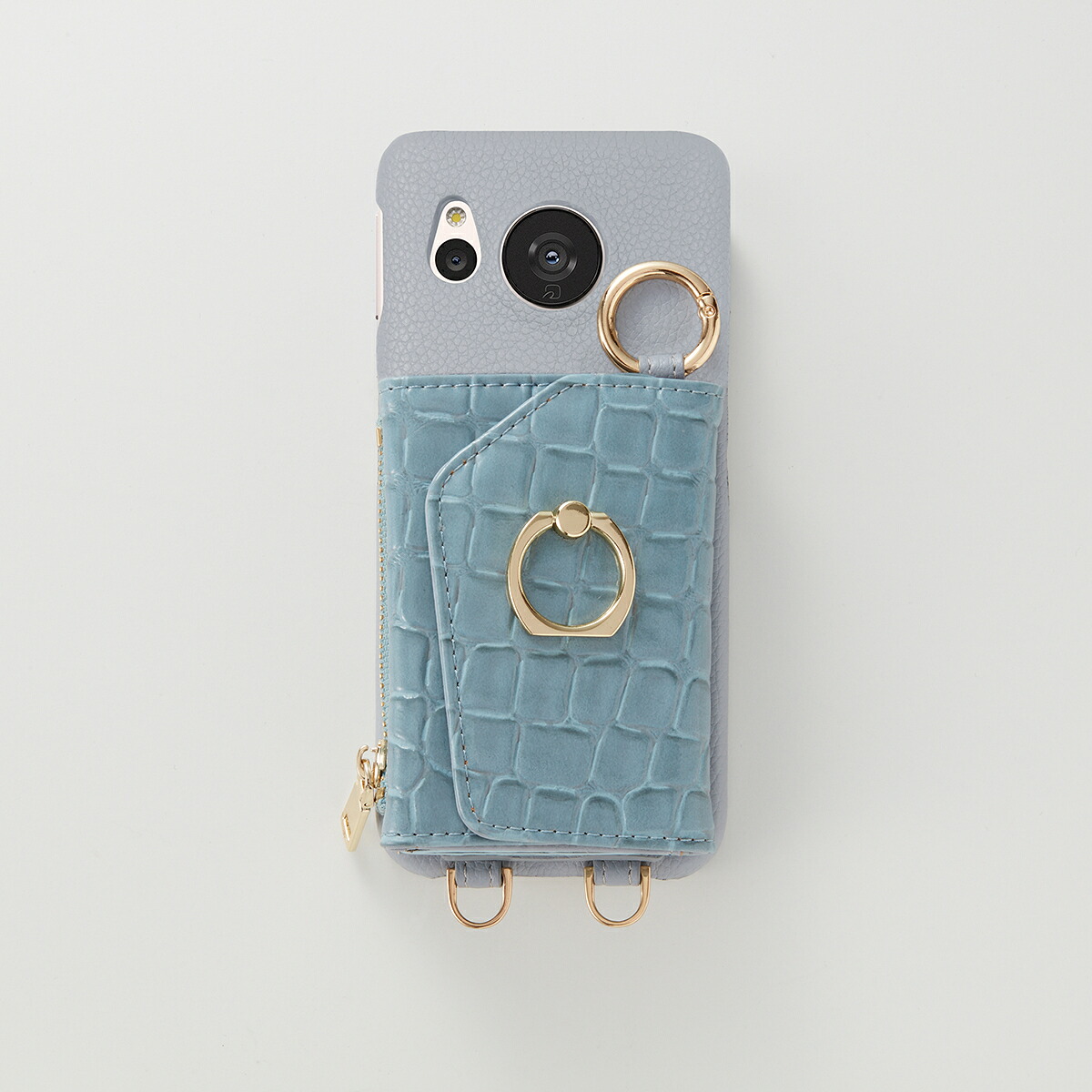 android ケース 【リング クロコ】aquosケース スマホショルダー スマホポーチ／エンハンス（enHANCE）