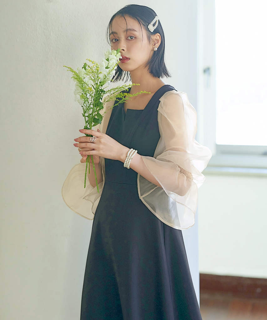 ルイルエブティック RUIRUE BOUTIQUE オーガンジースリーブ