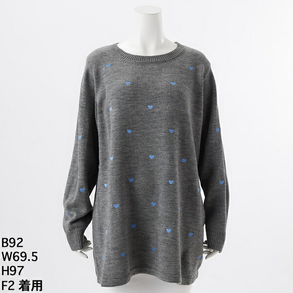 楽天市場】【大きいサイズ】ハンド刺繍花モチーフニット／ターシャ