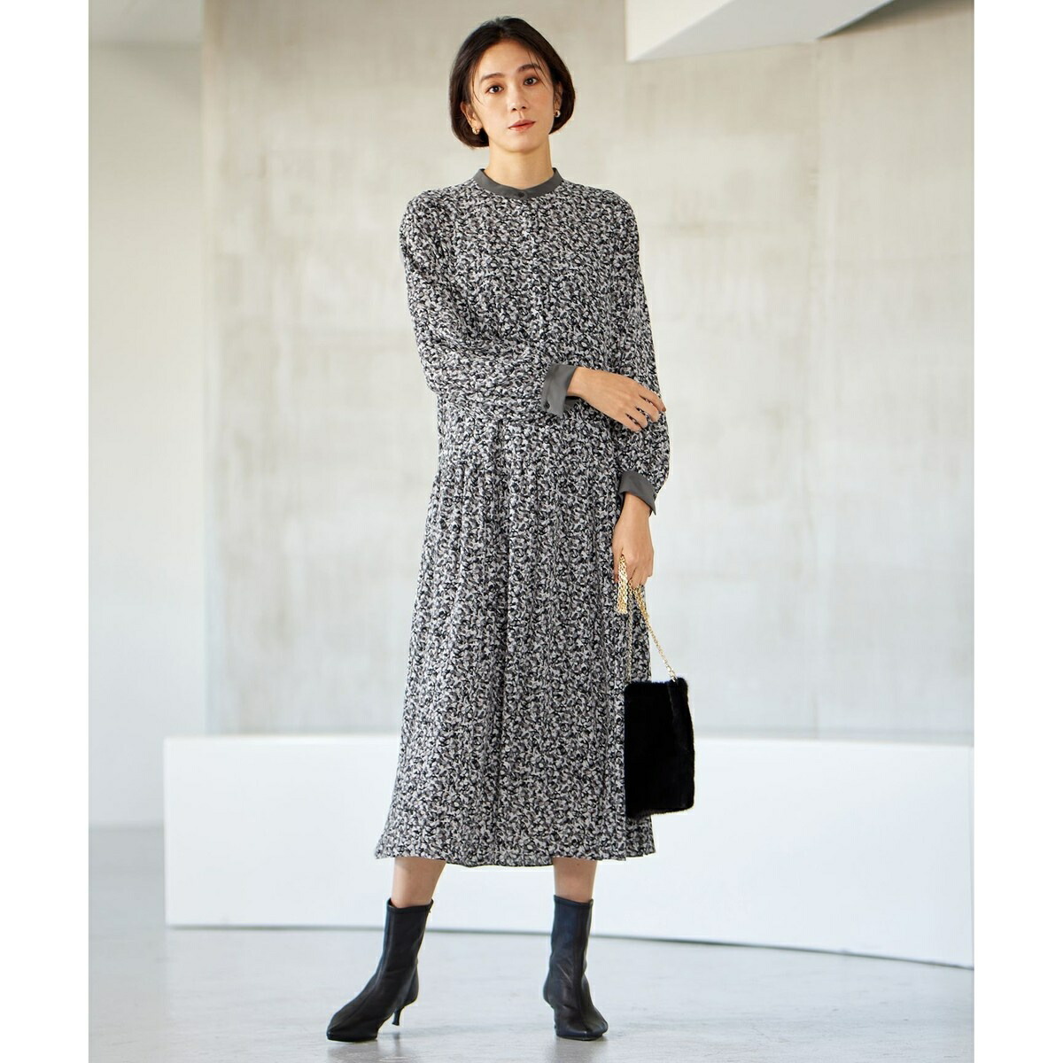 自由区（JIYU−KU）/【洗える】フラワーペタルプリント ワンピース 楽天市場】【洗える】フラワーペタルプリント ワンピース／自由区