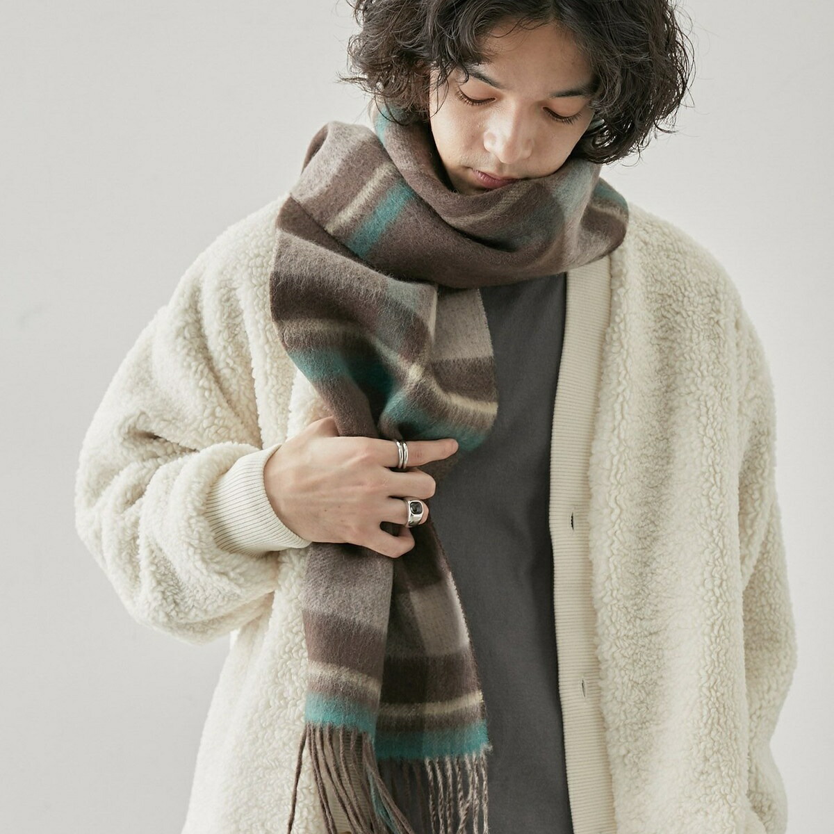 楽天市場】カシミヤ混チェックマフラー／ユニオンステーション（UNION