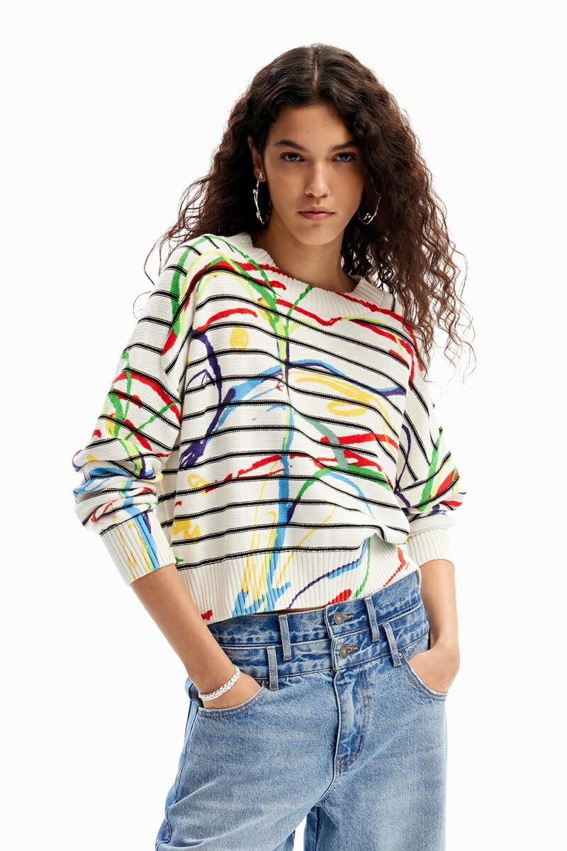 アーティ ストライプ ショートセーター／デシグアル（Desigual）