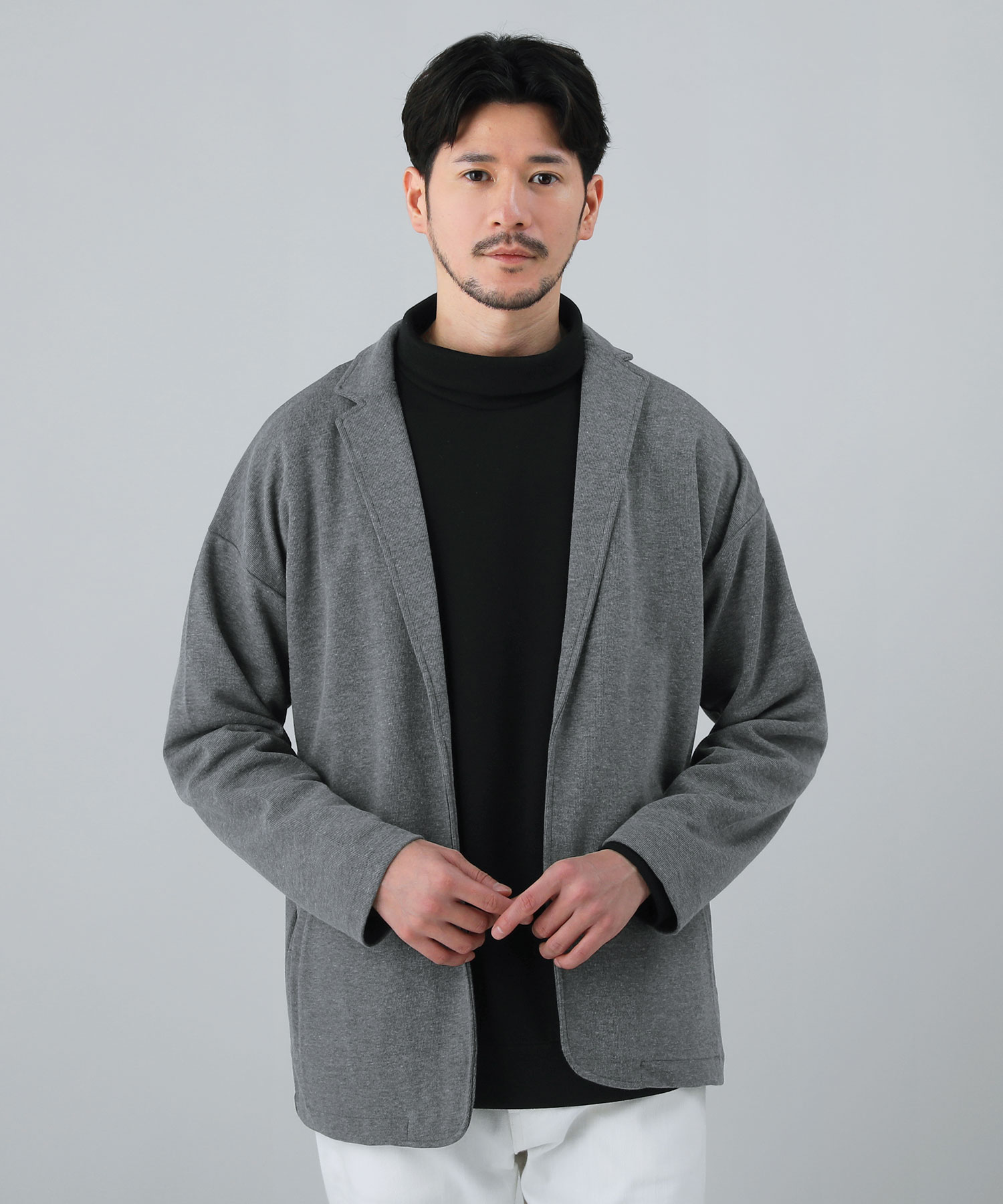 ＜ALLOWED TO UNFOLD＞ストレッチワッフルテーラーカーディガン／スプートニクス（SPUTNICKS）