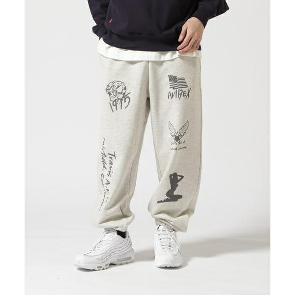 《WEB限定》STENCIL PRINT SWEAT PANTS ／ ステンシル プリント スウェッ／アヴィレックス（AVIREX）