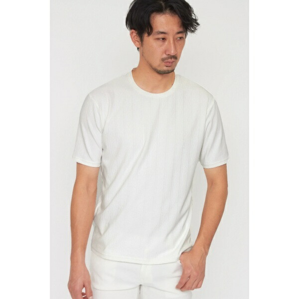 HIGH STREET∴ケーブル柄クルーネック半袖Ｔシャツ／ハイストリート（HIGH STREET）