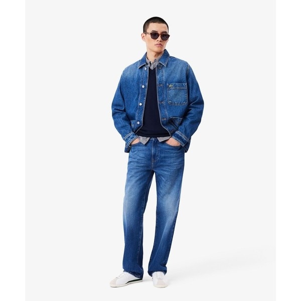 オーガニックコットン ベーシック ルーズフィット ストレートデニムパンツ／ラコステ（LACOSTE）