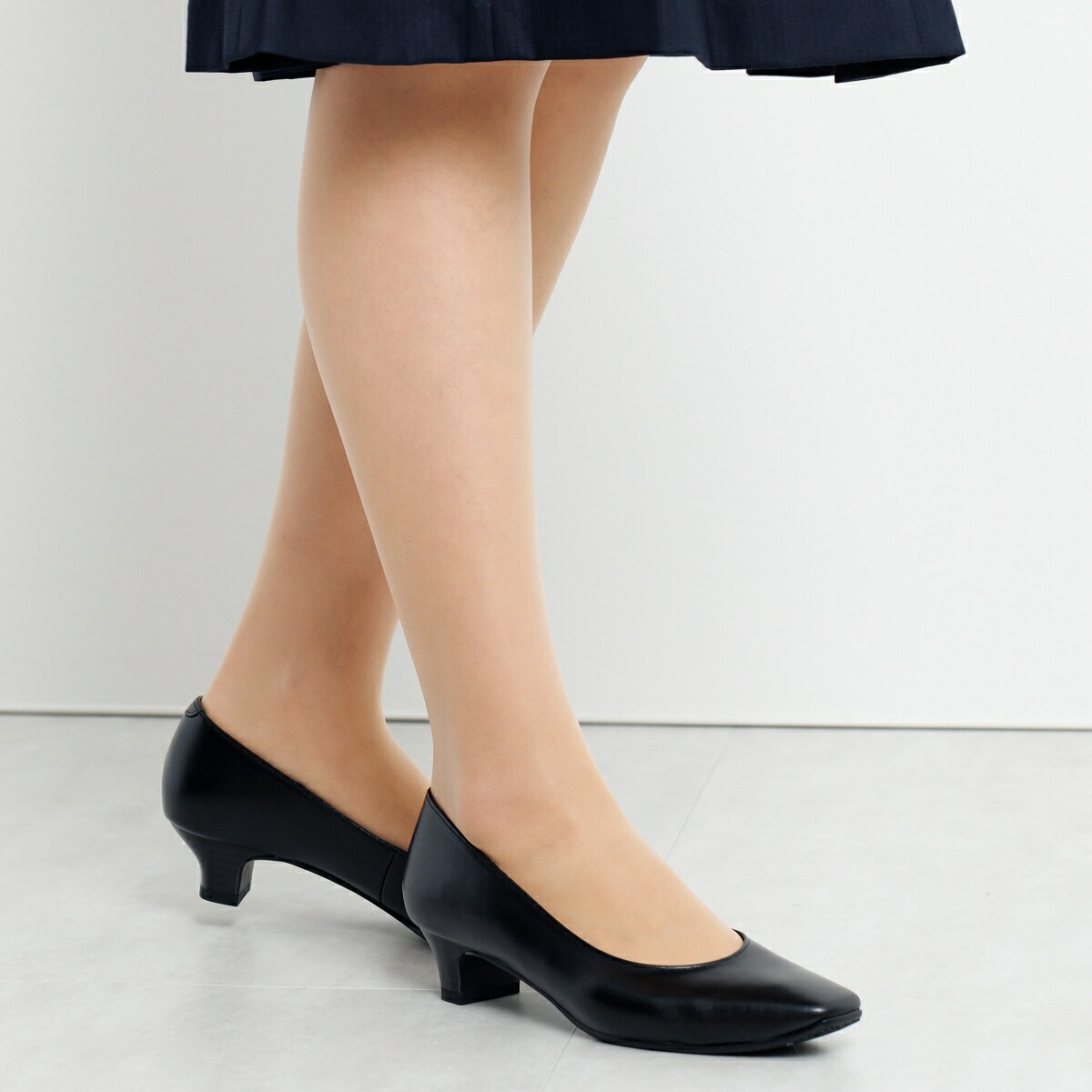 【撥水】＜3.5珊踵＞黒いことパンプス/600002 【21.5珊～26.5珊】【卑弥呼】／HIMIKO（HIMIKO）