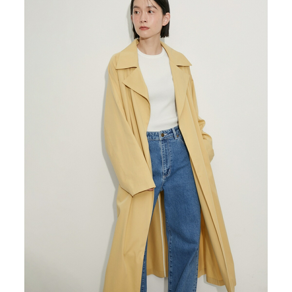 楽天市場】ベルテッドVネックノーカラーコート／アダム エ ロペ