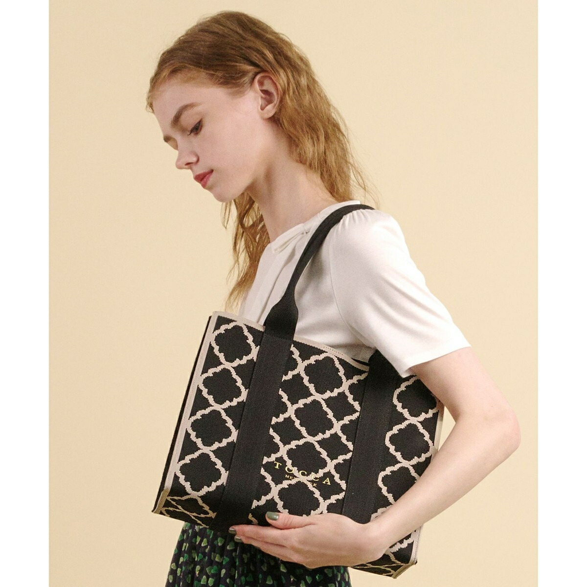 【成年者百花掲げる】【A4大きさ相応う】CHECKER CLOVER KNITBAG 編み物御徒面子／トッカ（TOCCA）