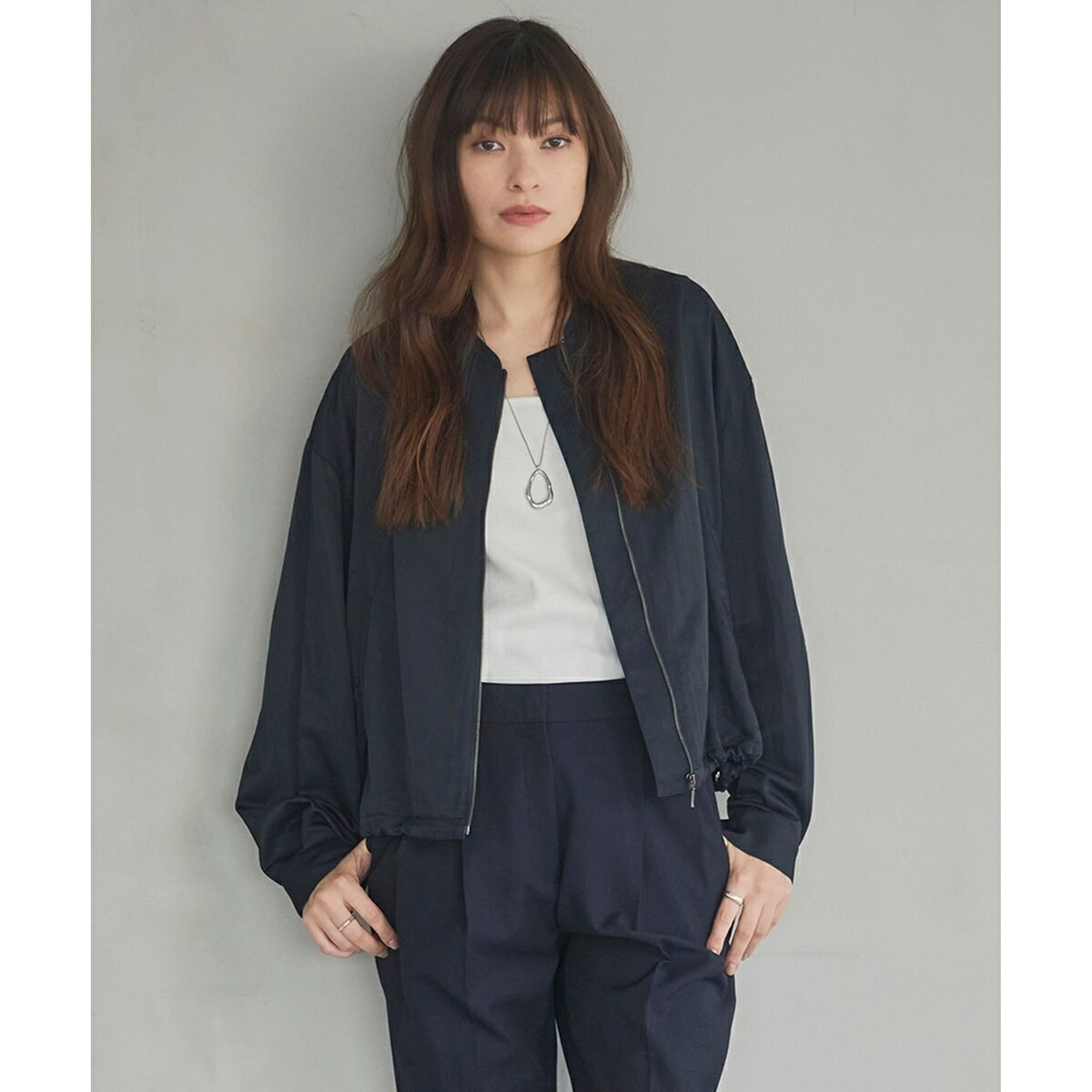 24SS ICB 接触冷感UVカット撥水 洗える ナイロンタスランツイルブルゾン 68ce014-82768-03b.jpg