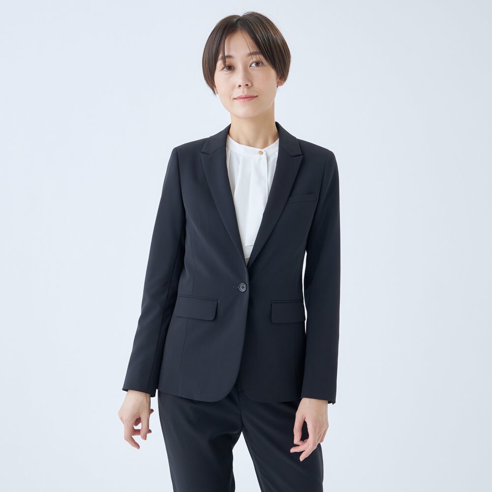 スーツセレクト 4S セットアップ 背抜き ストレッチ 洗える春夏　黒 trim_ofkss_item6d8bdc8e160c11f
