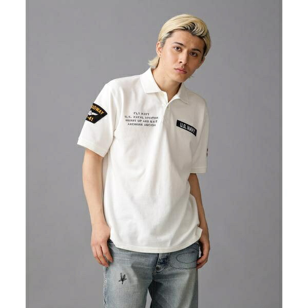 ネイバル パッチド スポーツシャツ／NAVAL PATCHED POLO SHIRT／アヴィレックス（AVIREX）
