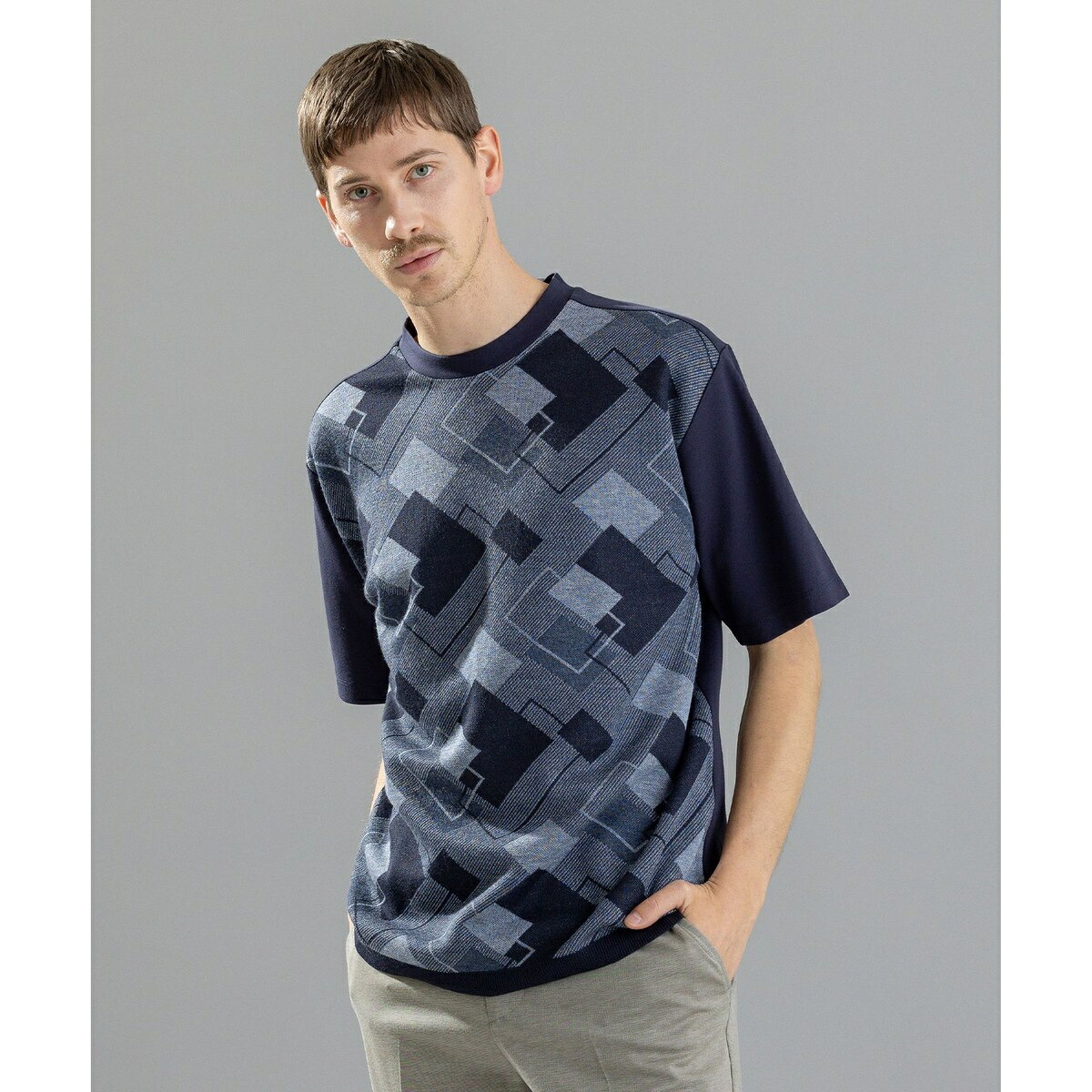 ファインジャガードブロック　Tシャツ／ジョゼフ オム（JOSEPH HOMME）