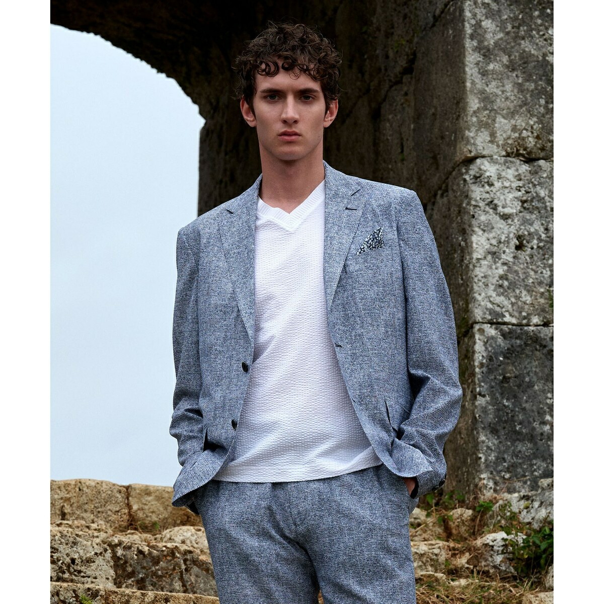 極美品 2023年モデル ジョセフアブード シアサッカージャケット 伸縮 ２Ｌ 極美品 2023年モデル ジョセフアブード シアサッカージャケット