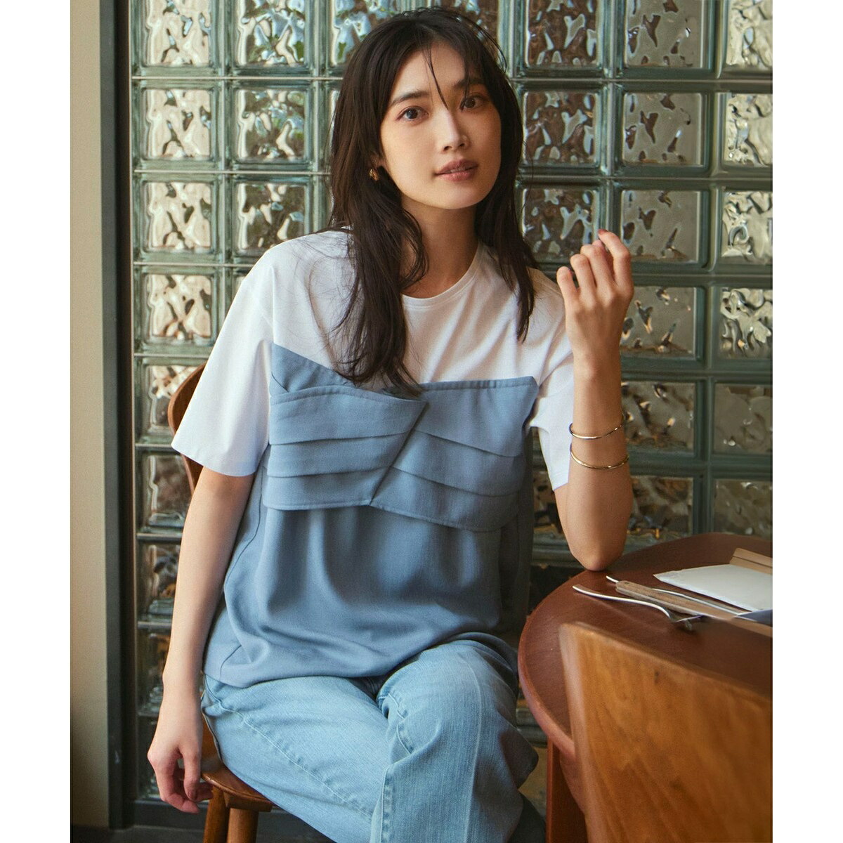 【WEB限定カラーあり/洗える】スムースデザイン コンビ カットソー/23区(23KU)|丸井(マルイ)店