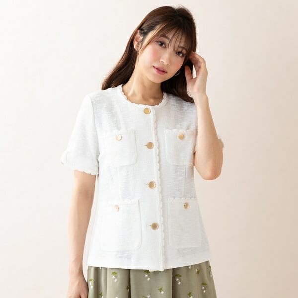 【美品】Rose Tiara ローズティアラ ファンシーツイードジャケット 楽天市場】ファンシーツイード調ジャケット／ローズティアラ